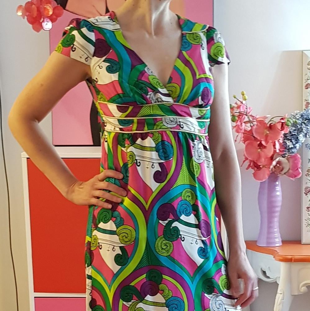 Voom Silk Multi Colored Dress